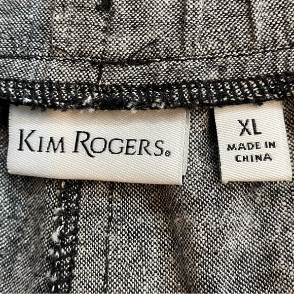Kim Rogers Women's size XL Gray Textured look linen blend Capri Pants - Picture 4 of 5